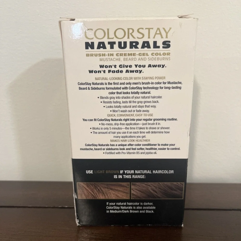 Revlon ColorStay Naturals Brush In Gel Color Light Brown Men Mustache Beard HTF